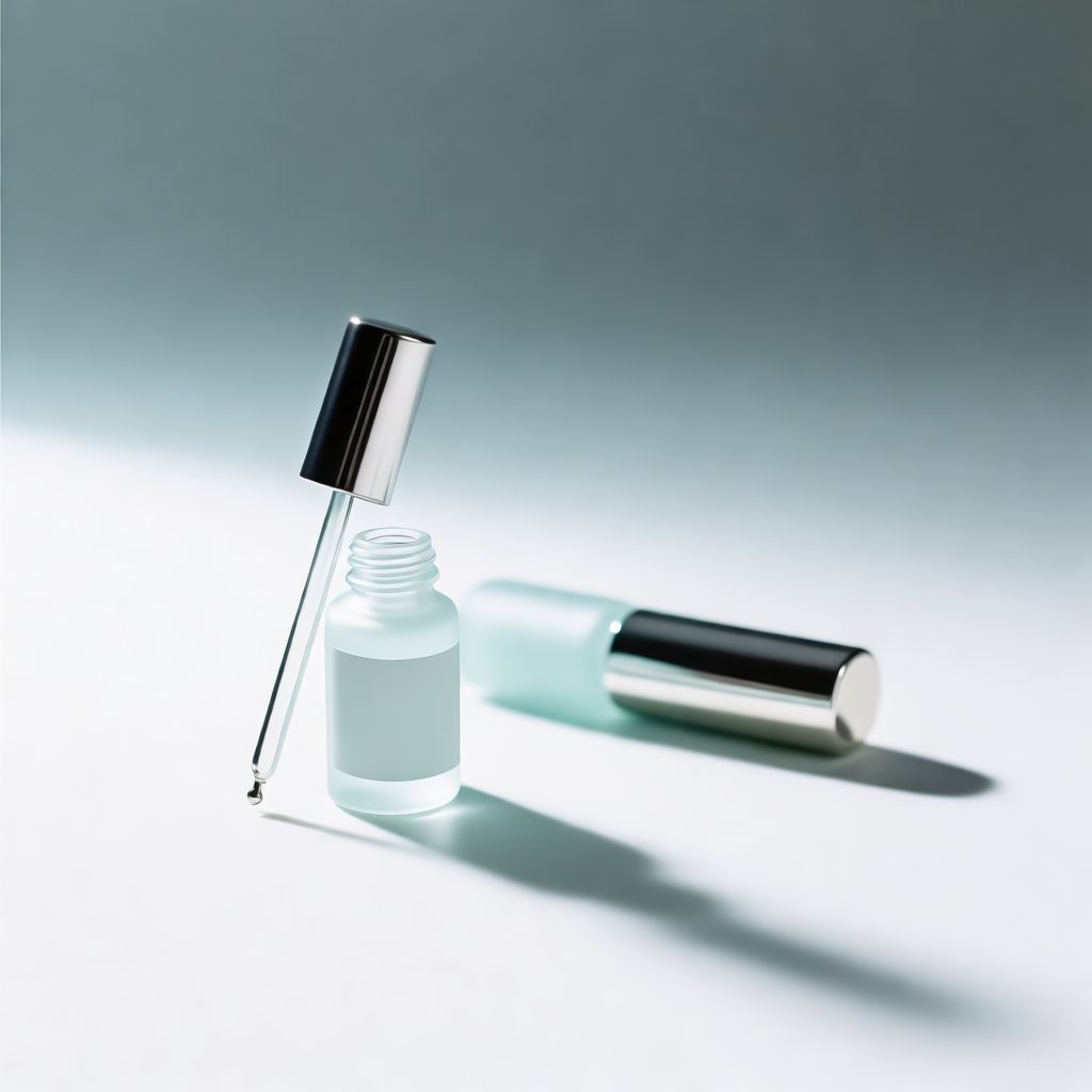 Small eye-serum bottle with steel rollerball applicator